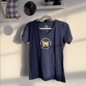 Life is Good v neck t shirt